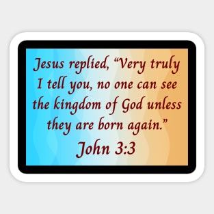 Bible Verse John 3:3 Sticker